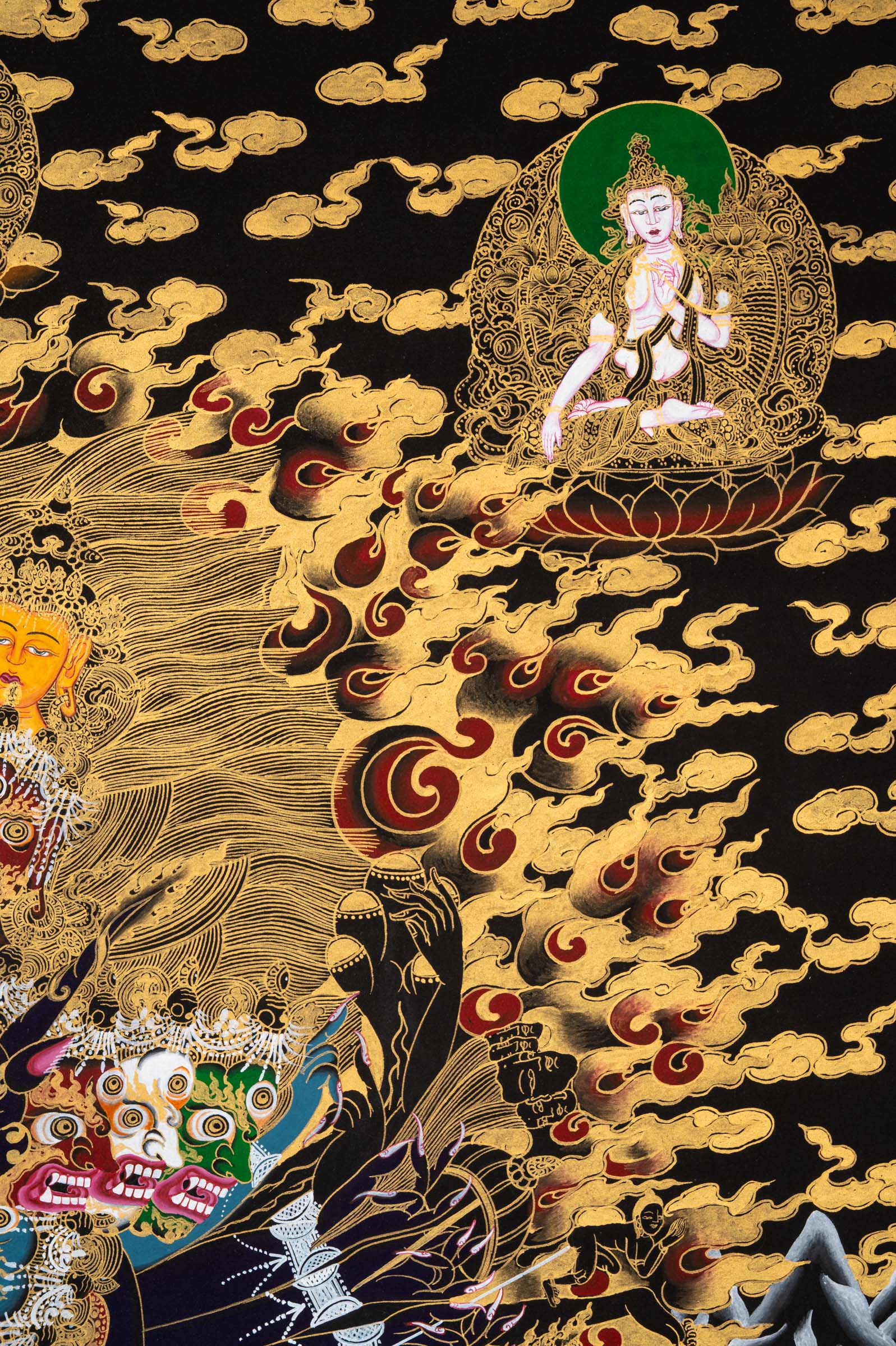 YAMANTAKA SHAKTI THANGKA -  a highly detailed, hand-painted artwork