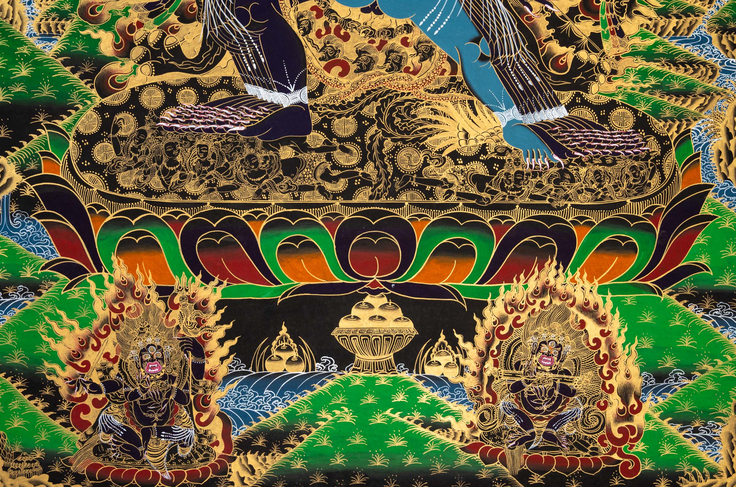 YAMANTAKA SHAKTI THANGKA -  a highly detailed, hand-painted artwork