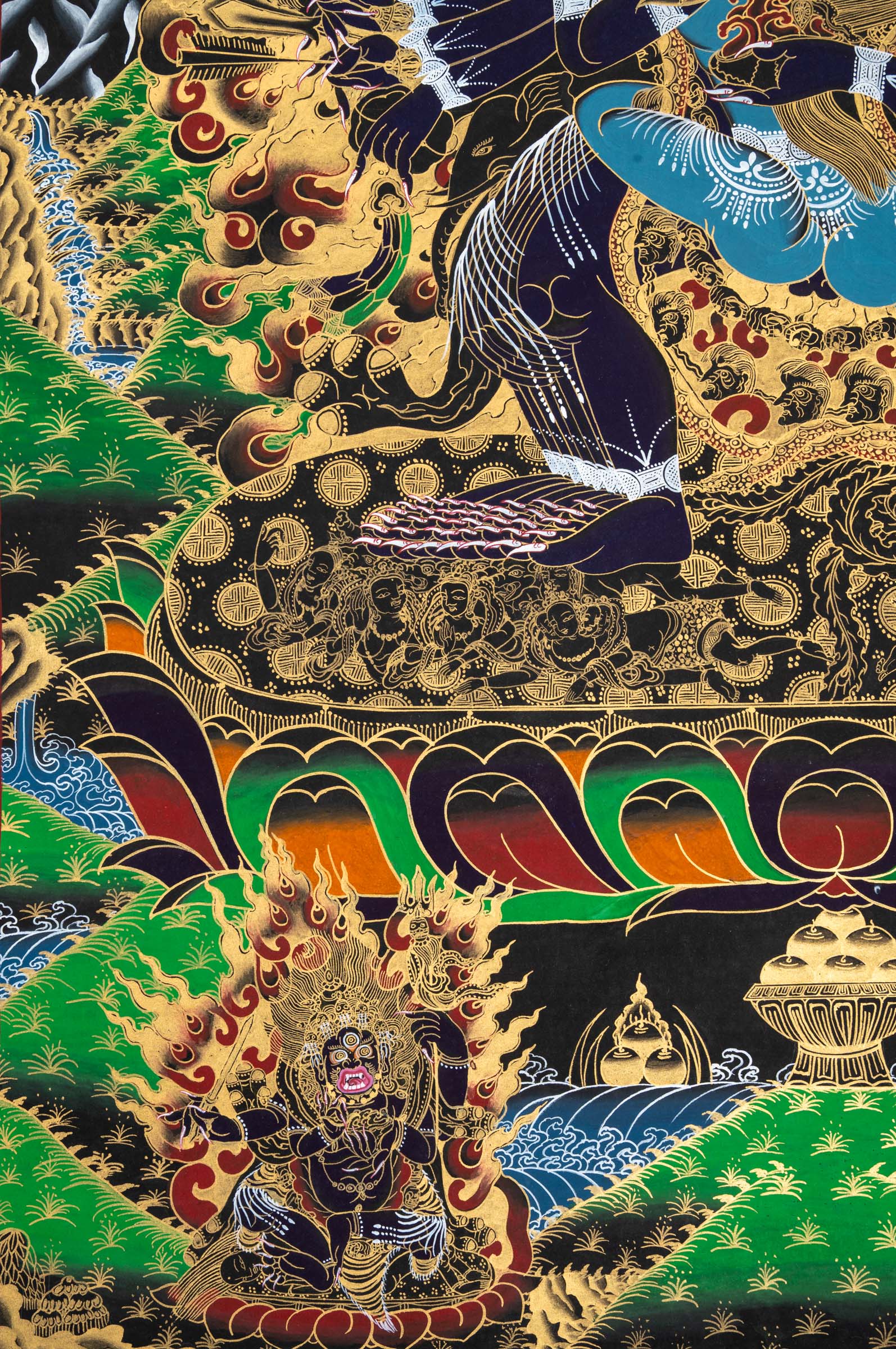 YAMANTAKA SHAKTI THANGKA -  a highly detailed, hand-painted artwork