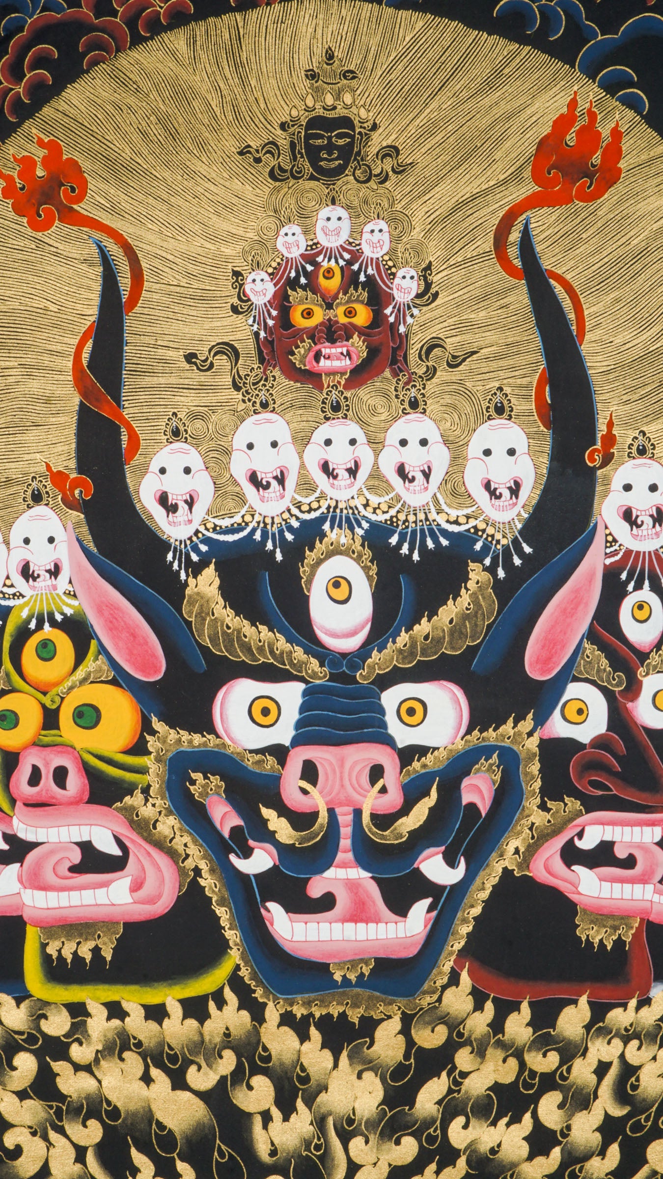 Yamantaka Head Thangka Painting