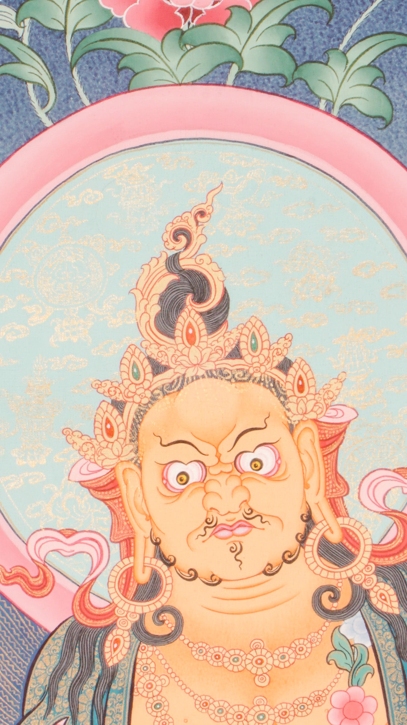 Zambala Thangka is a genuine Tibetan Buddhist artwork of the wealth deity. Hand-painted and vibrant, it symbolizes prosperity, protection, and removal of obstacles. Perfect for meditation, altar display, or as a meaningful gift to invite abundance and spiritual growth.