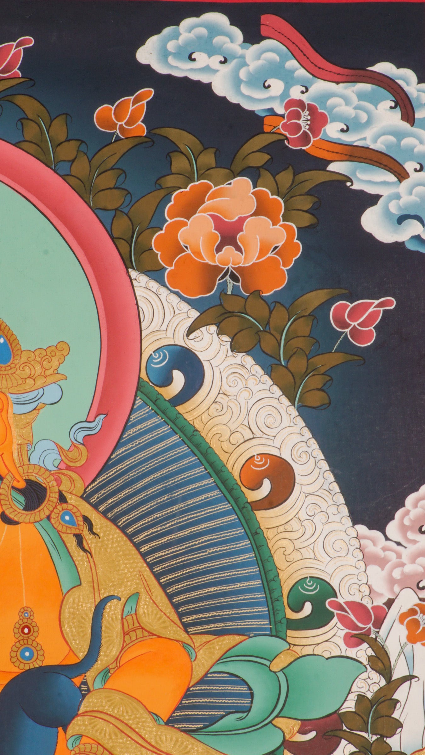 Zambala Thangka is a Tibetan Buddhist thangka of the wealth deity Zambala, symbolizing prosperity, success, and protection.