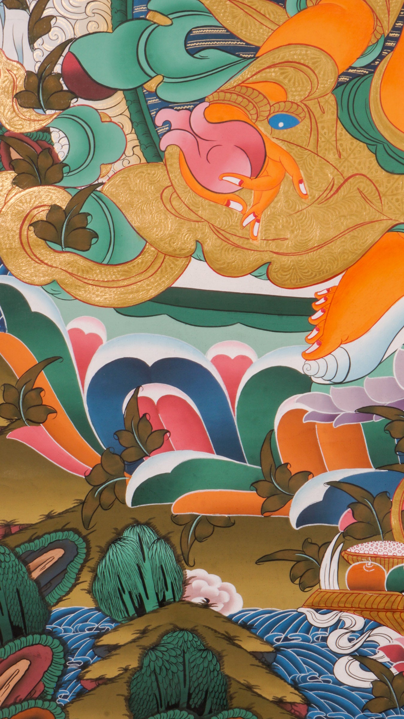 Zambala Thangka is a Tibetan Buddhist thangka of the wealth deity Zambala, symbolizing prosperity, success, and protection.