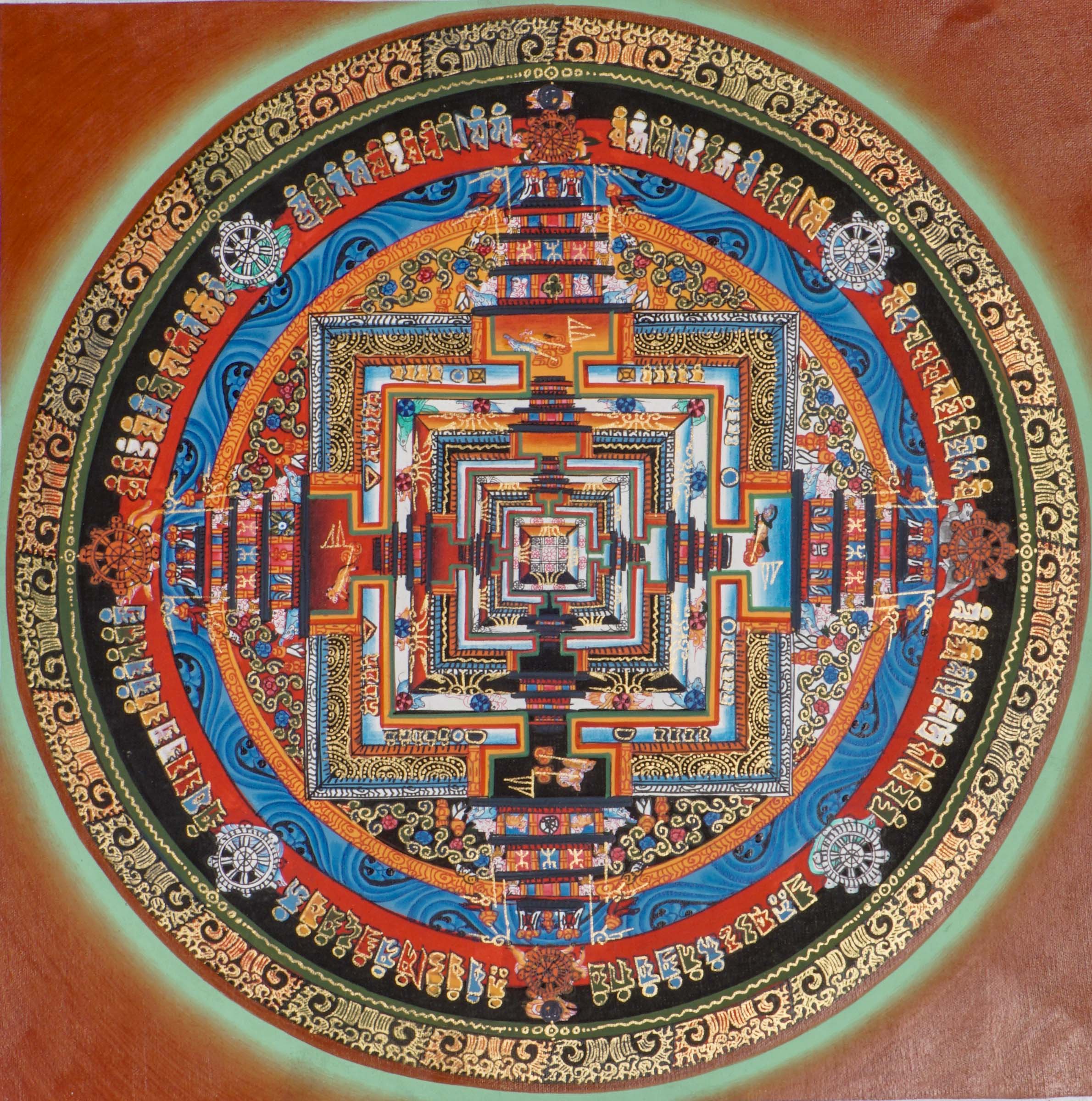 The Kalachakra Mandala Thangka is a traditional Tibetan thangka that represents the Wheel of Time, combining Buddhist philosophy, cosmology, and meditation. Hand-painted with symbolic geometry and sacred meaning, this Buddhist thangka is ideal for spiritual practice, creating a meditation space, or collecting genuine Tibetan art.