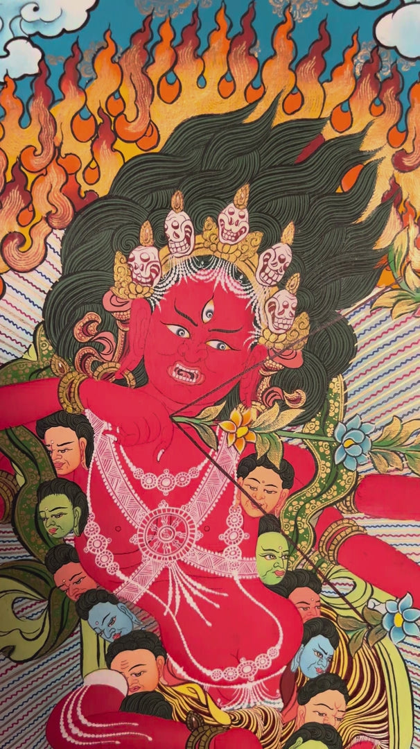 Kurkulla Tibetan Buddhist Thangka painting hand painted in Nepal