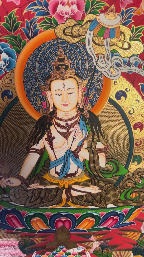 Dhukkar White Umbrella Tibetan Buddhist Thangka painting hand painted in Nepal